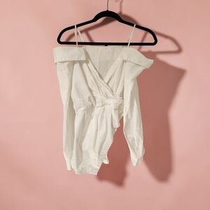 Elegant White Off-Shoulder Women's Top